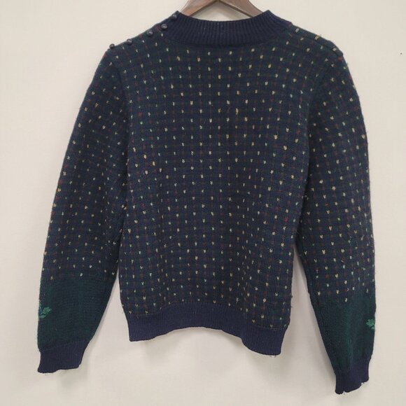 Vintage Susan Bristol Womens Wool Sweater Size 38 EU M US Crew Neck Cross Stitch - Picture 4 of 12